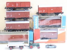Märklin schönes Güterwagen Set + Fahrzeuge H0