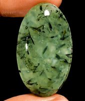 Cabochon L-8724 – Grüner Prehnit 35x21x7mm 46 Karat