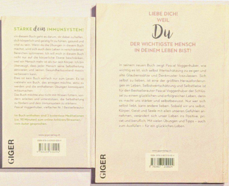 Libri: Heal yourself & Love yourself - Pascal Voggenhuber – Usato da Wängi venduto da ABIZONE-86 1