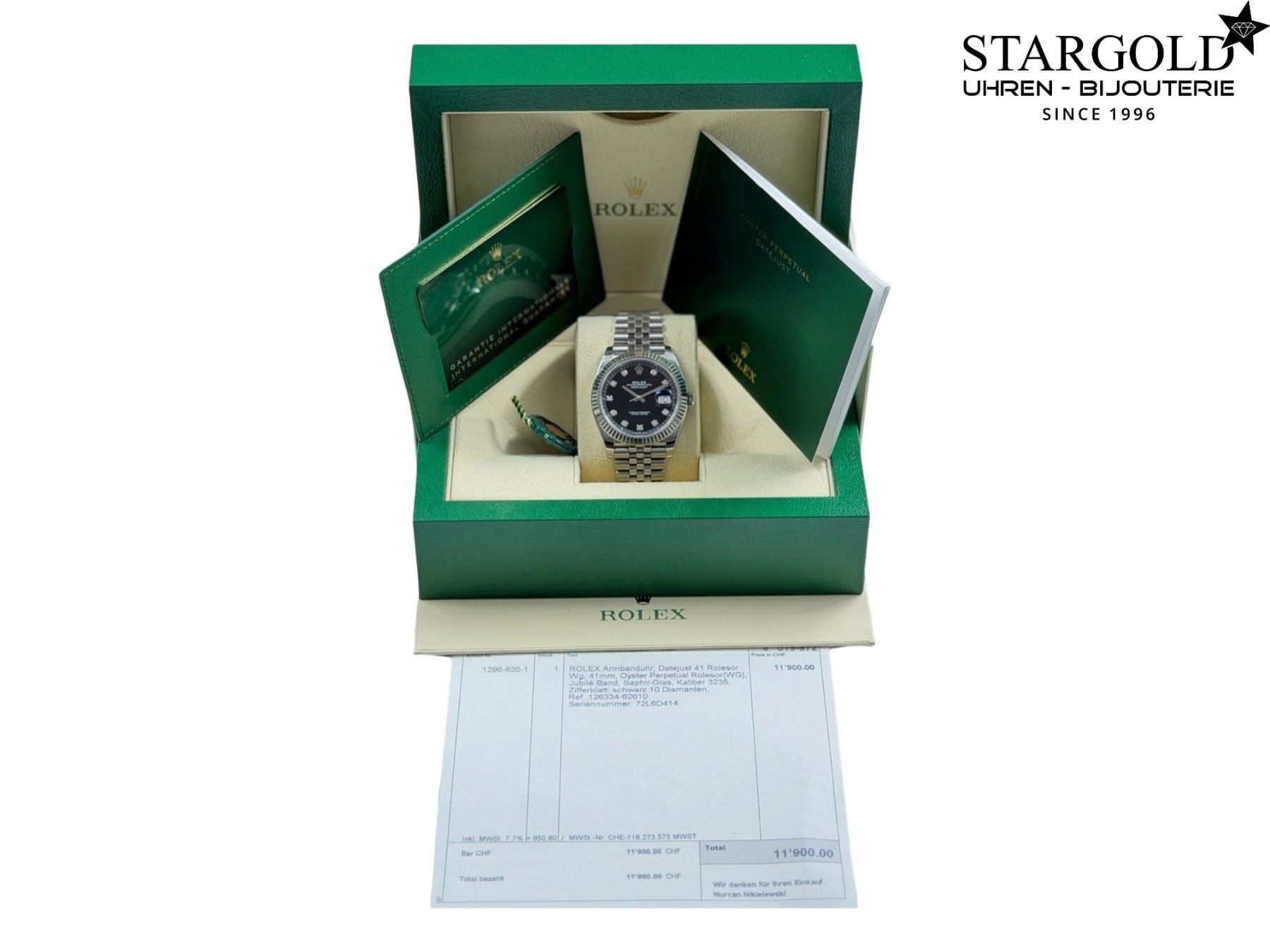 Rolex Orologi: Rolex Datejust 41 mit Diamanten - 126334 – Usato da Zürich venduto da Stargold-Uhren 9