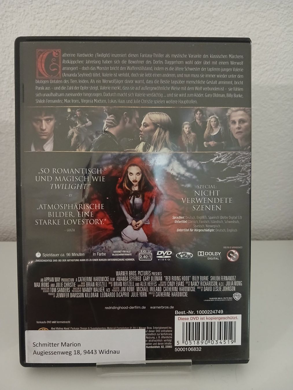 Tous les DVDs: Red Riding Hood – D'occasion à St. Margrethen SG par SamusAran 1