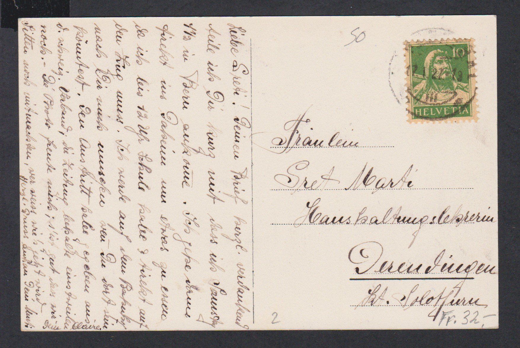 Cartoline postali: Breitenbach  SO   -   alte Ansichtskarte von 1927 – Usato da Vitznau venduto da Ropaku 1