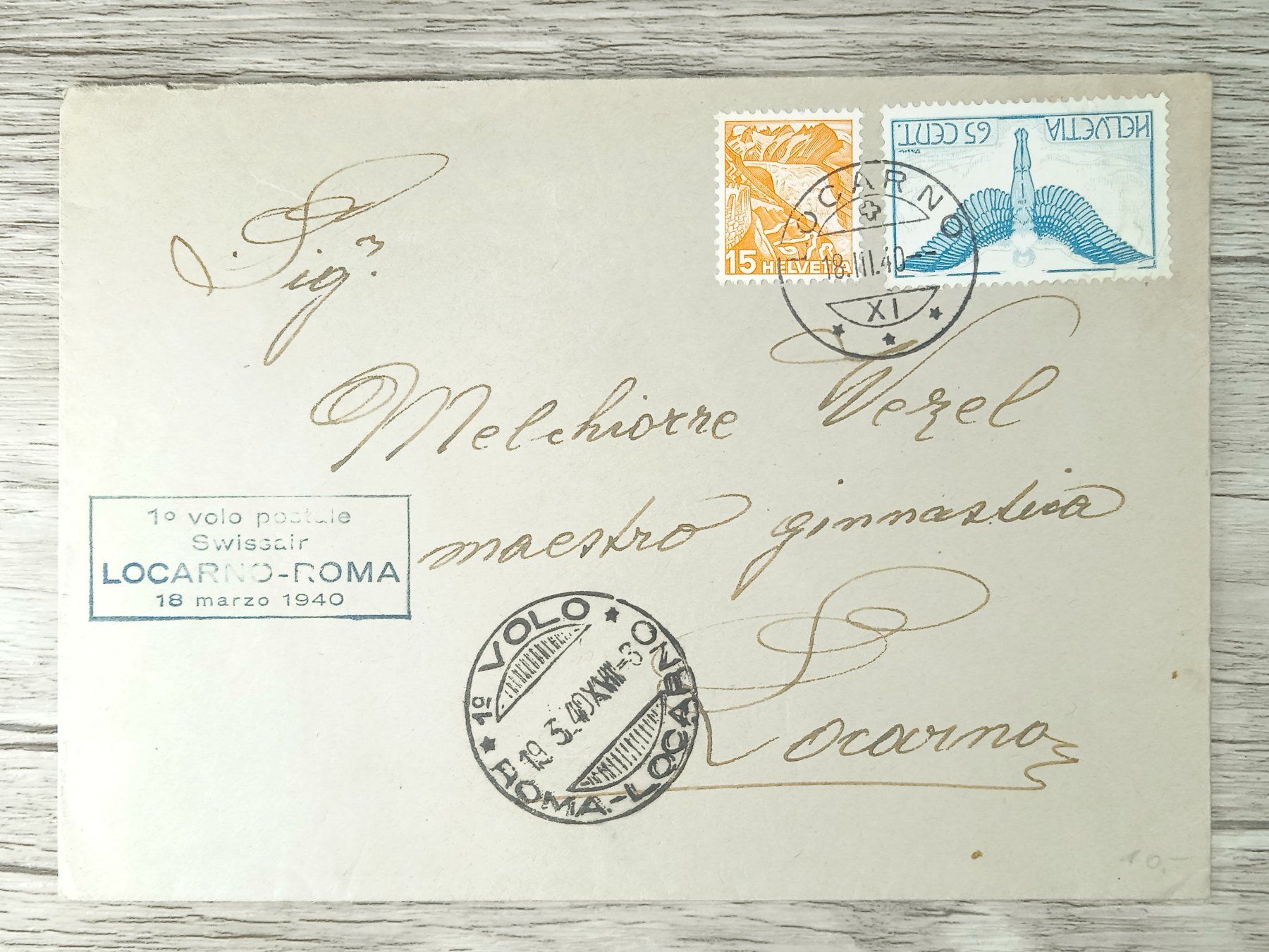 Tutti i francobolli: TR104 Enveloppe + Timbre Suisse 1940 – Usato da Cousset venduto da Patrick_Collections