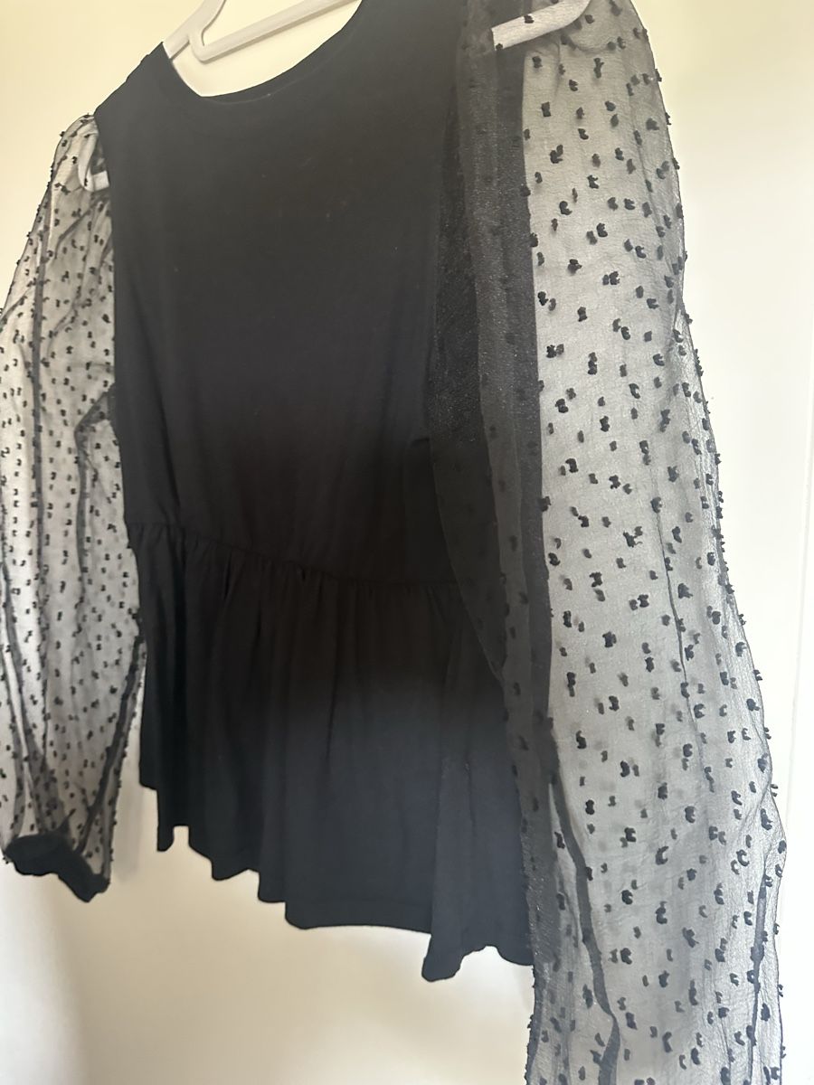 Blusen: Damen Bluse Schwarz Tupfen-Muster Grösse M – Gebraucht aus Reinach BL von Alles_muss_weg00 2