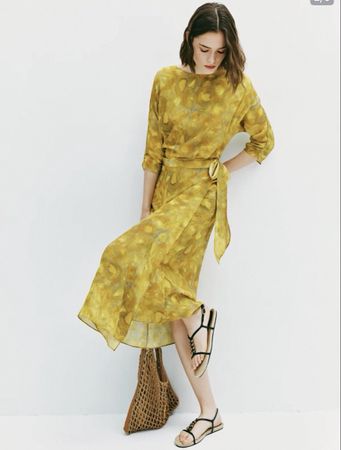 New 100% silk midi dress Hongkong designer size S