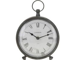 Tischuhr / Wanduhr Metall grau Ø 16,5 cm