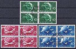 1949, Nr. 294-296 im 4er-Block gest., Kat. 125.-