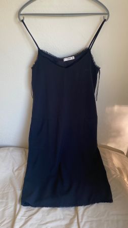 Robe Mango bretelles fines bleu marine M
