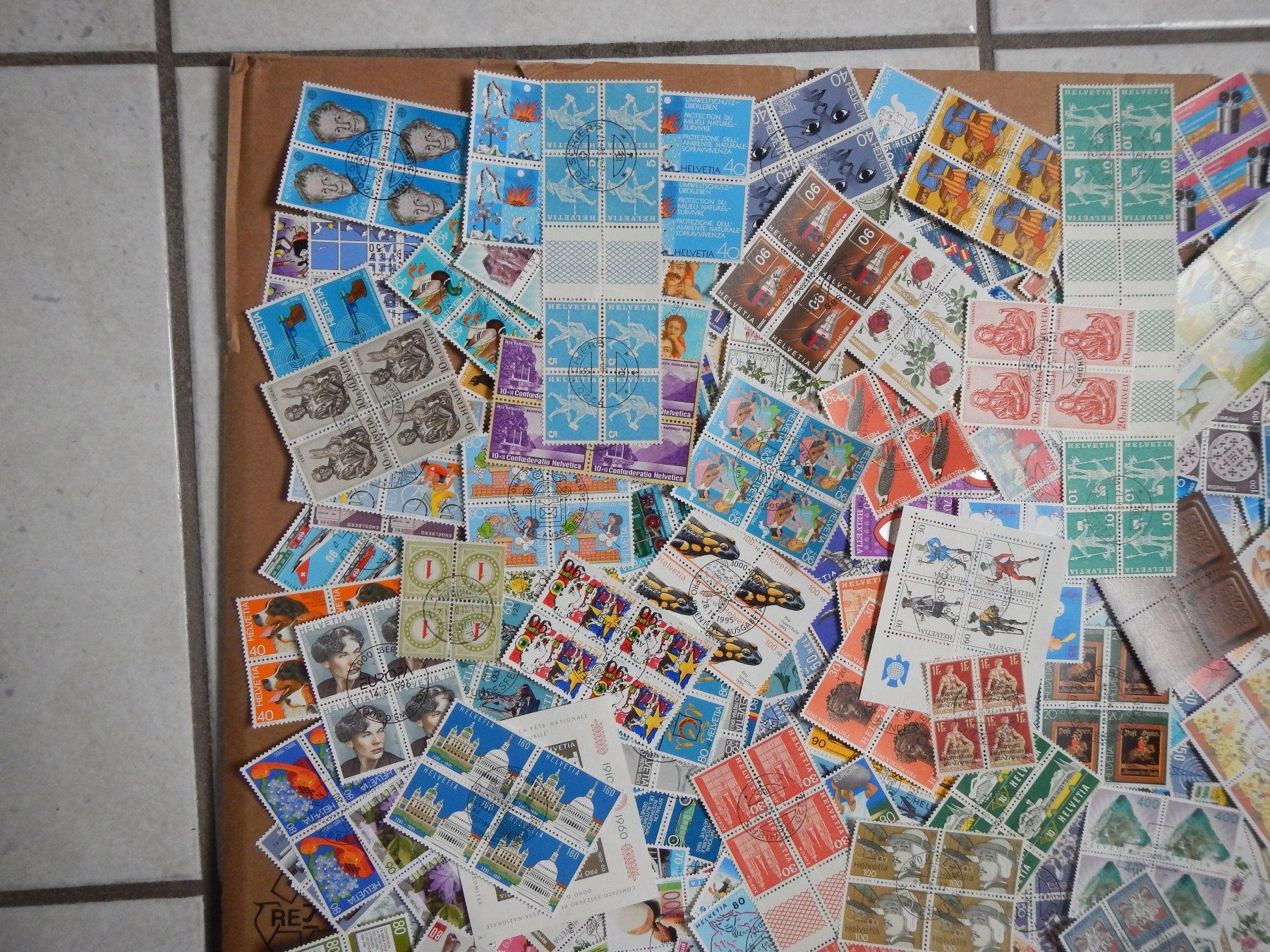 Alle Briefmarken: CH: 1500 Viererblöcke gestempelt – Gebraucht aus Aarwangen von Suomo48