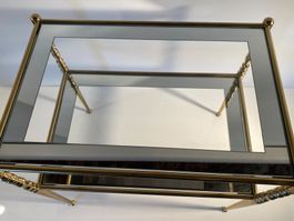 Retro Beistelltisch Gold Glas, 2-stufig - Top Zustand!