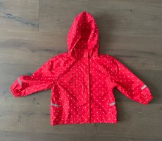 Regenjacke Kleinkind rot-weiss gepunktet, Grösse 92