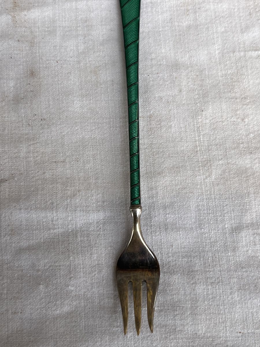 Forchette: Antike Emaillierte Cocktailgabel Sterling Silber – Usato da Brienz BE venduto da hey_z9vg