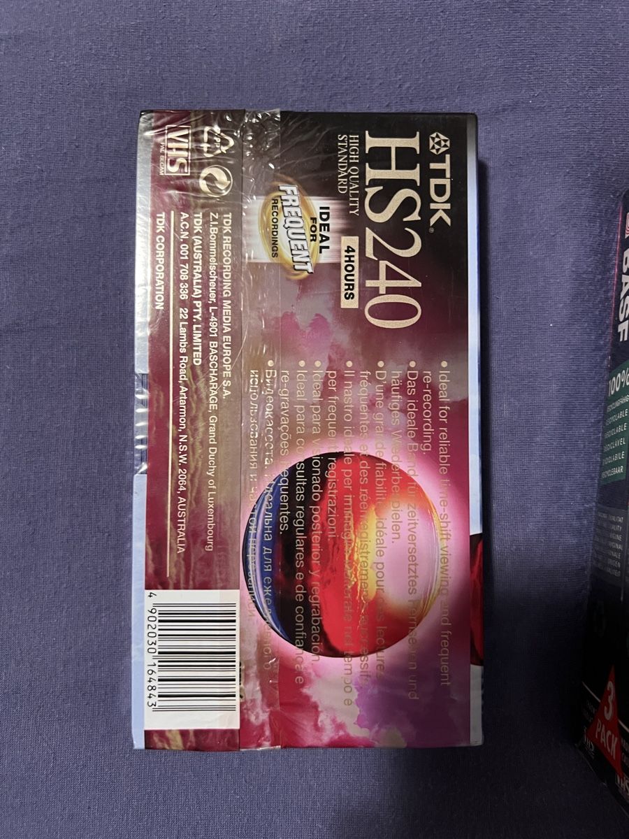 Cassette vuote: Videocassette VHS TDK BASF MELECTRONIC E-120 E-180 HSH240 CH – Usato da Massagno venduto da Pampafiji 2