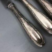 6 Dessertmesser versilbert BSF Kreuzband