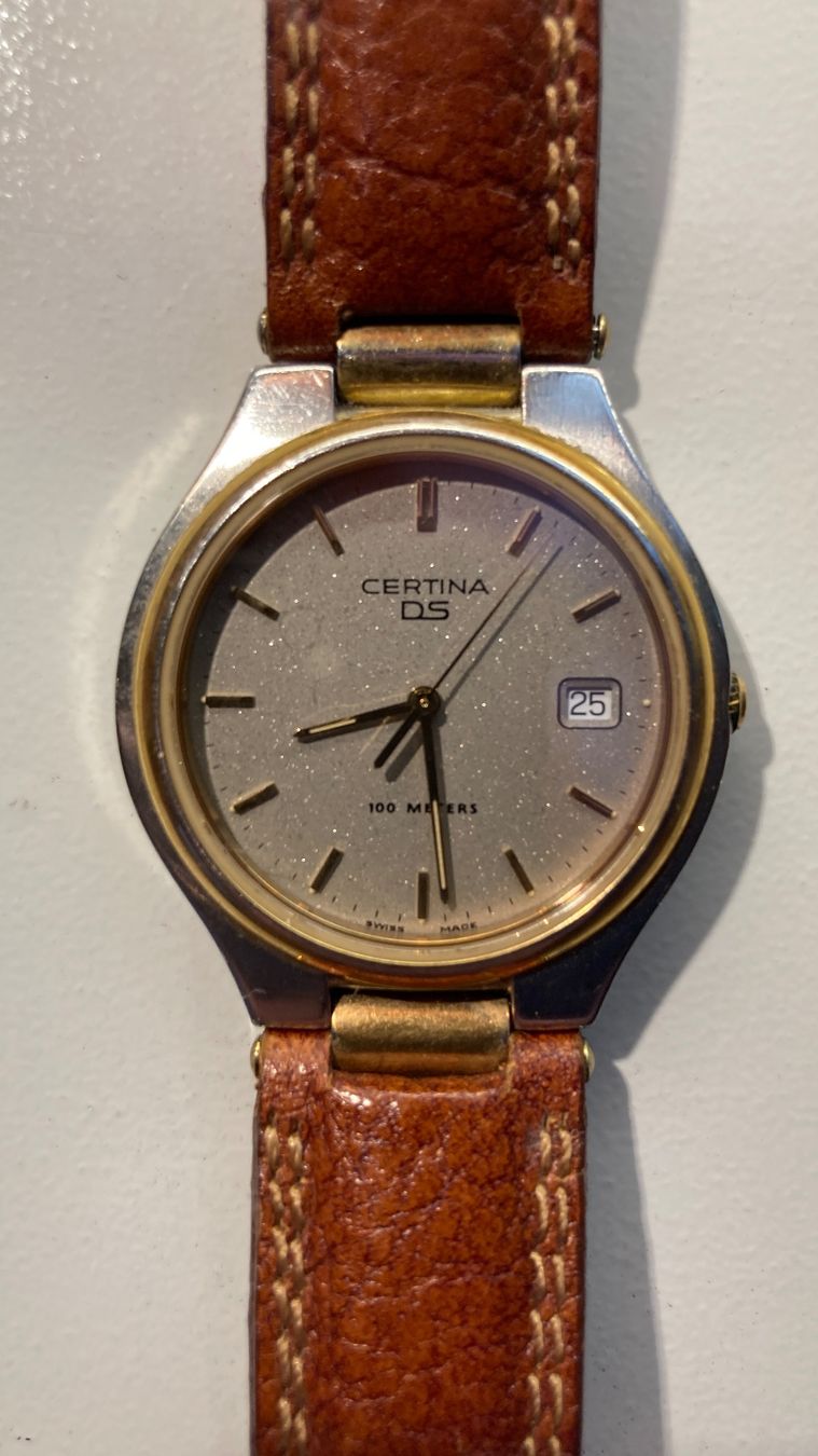 Certina Orologi: Certina DS Herrenuhr Bicolor Lederarmband – Usato da Zwingen venduto da Hugom