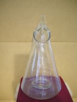 GLAS VASE, HERGISWILGLAS, 33 CM hoch, 18 CM BREIT