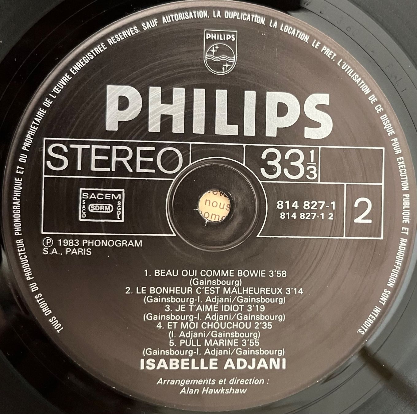 Schallplatten: ISABELLE ADJANI - ISABELLE ADJANI - 33 Tours – Neu und originalverpackt aus Bussigny von vinyl-pas-cher 3