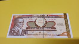 Banknote Haiti 20 Gourdes 2001 Gedenkausgabe unzirkuliert