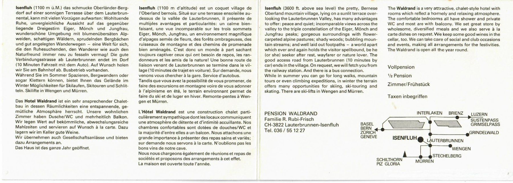 Cartes postales: Pension Waldrand Isenfluh – D'occasion à Hochdorf par Ziegel-16 1