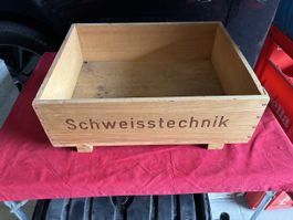 Boîte en bois vintage "Schweisstechnik" ESAB ARCOS