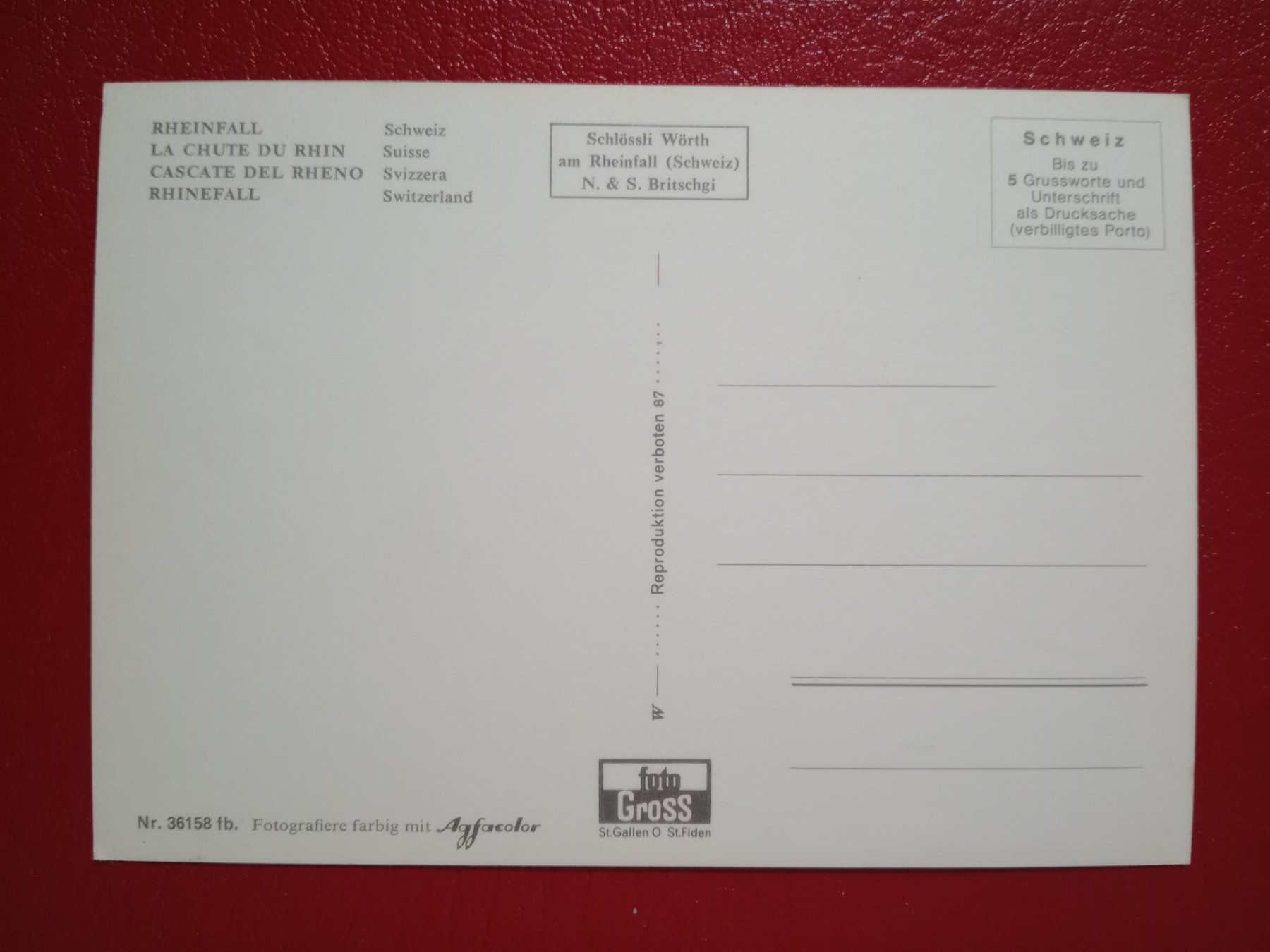 Cartoline postali: Rheinfall Schaffhausen mehrbildrig – Usato da Küttigen venduto da Melisch1000 1