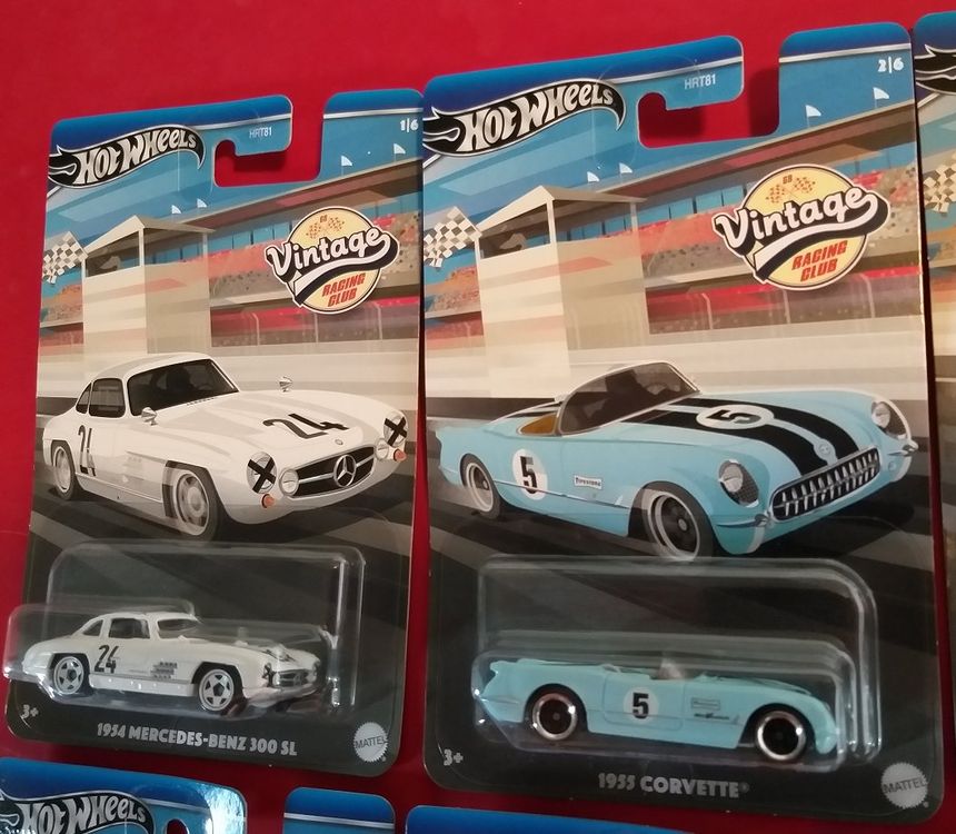 Hot Wheels Vintage Racing komplett 6 Autos BMW Camaro, 300SL (Neu und ...