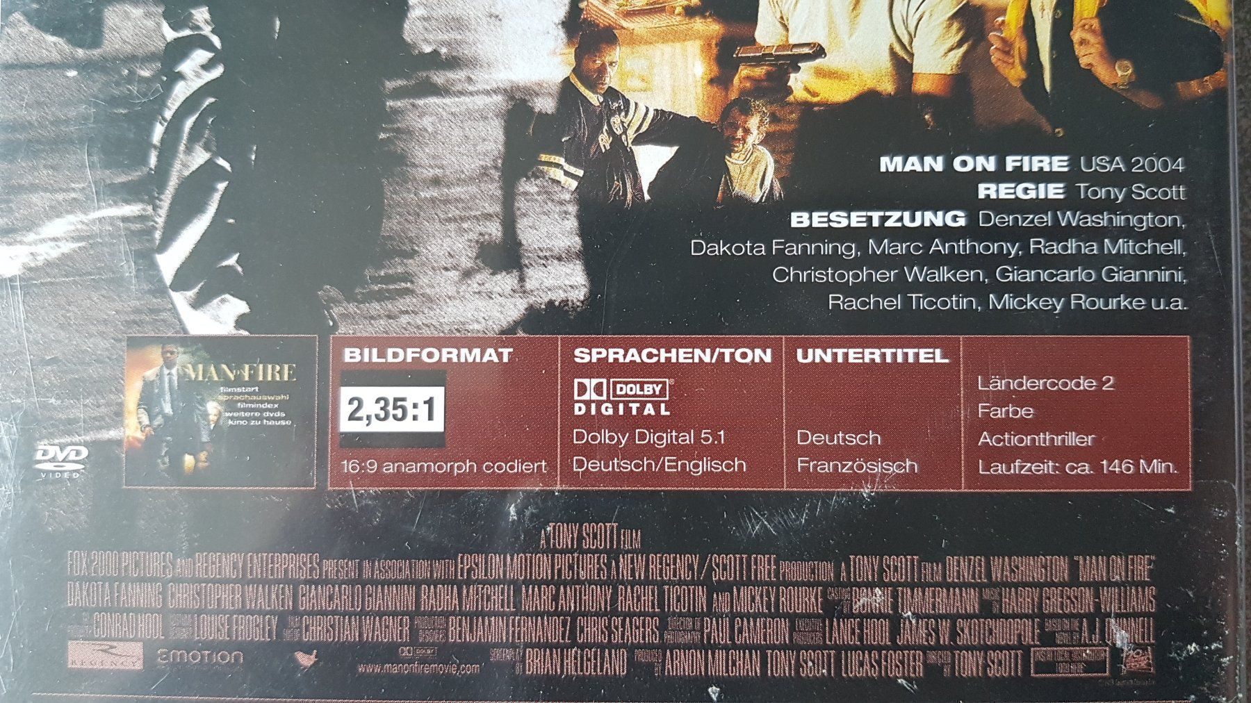 Tutti i DVDs: DVD Man on Fire / Denzel Washington – Usato da Oetwil am See venduto da fineli2 1