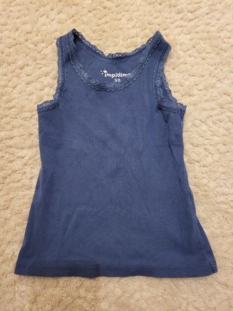 Impimdimi Top Gr. 98 Blau mit Spitze - Sommer Must-have!