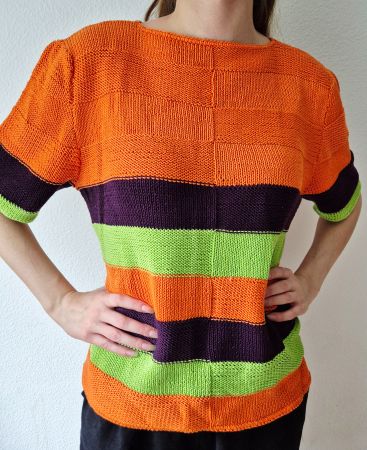 PULLI 40 L STRICKWARE HANDMADE SHIRT , TOP ZU JEANS JACKE