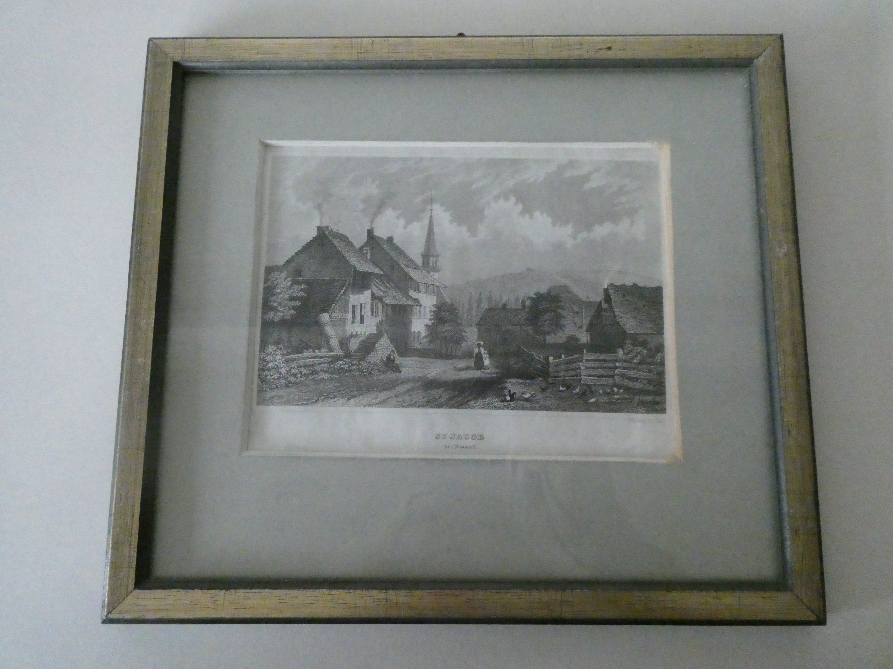 Incisioni: Original Kupferstich St. Jacob bei Basel – Usato da Basel venduto da Robyn 5