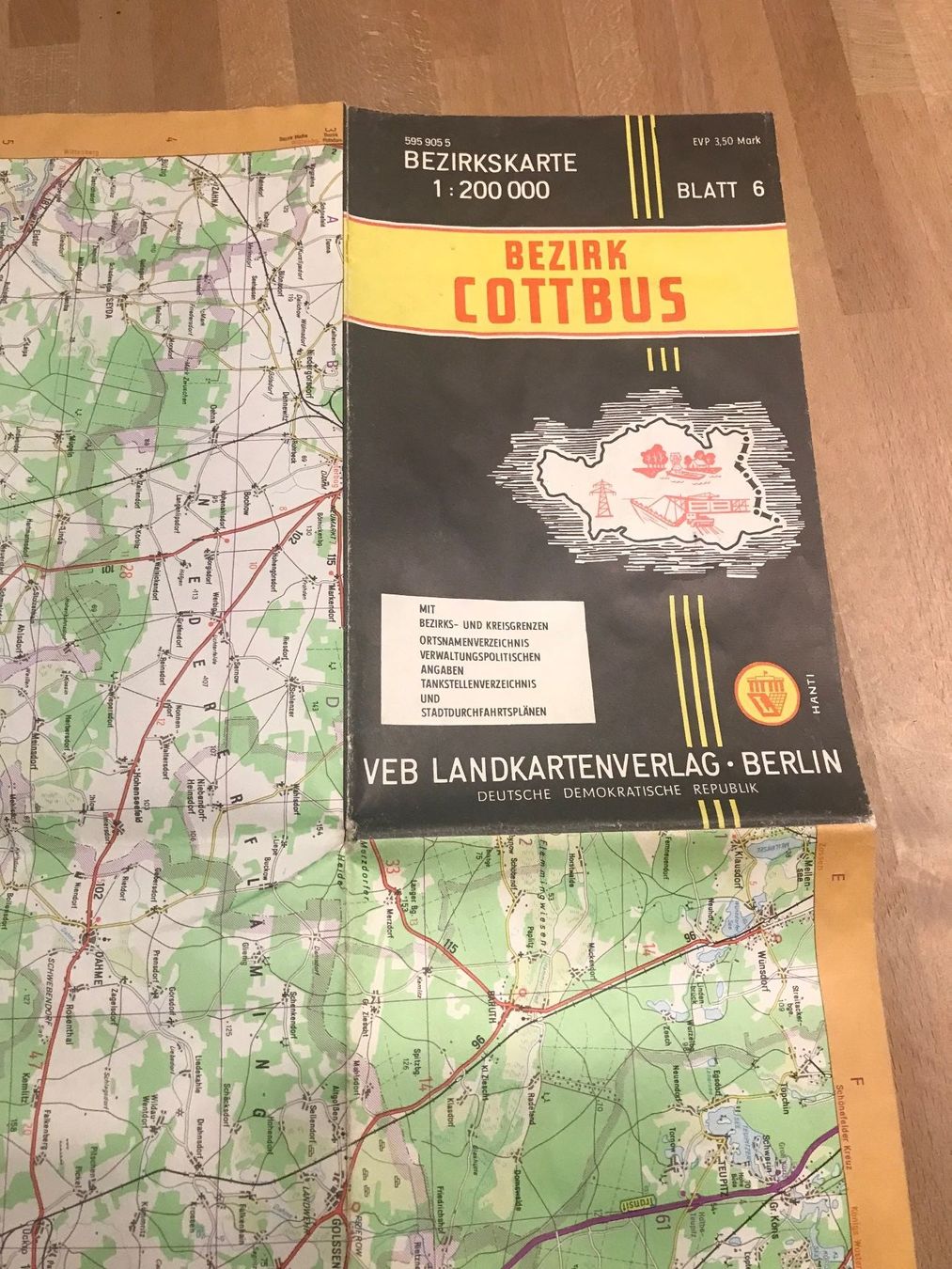 Cartine & Atlanti: Landkarte Bezirk Cottbus – Usato da Lohn-Ammannsegg venduto da elch_55
