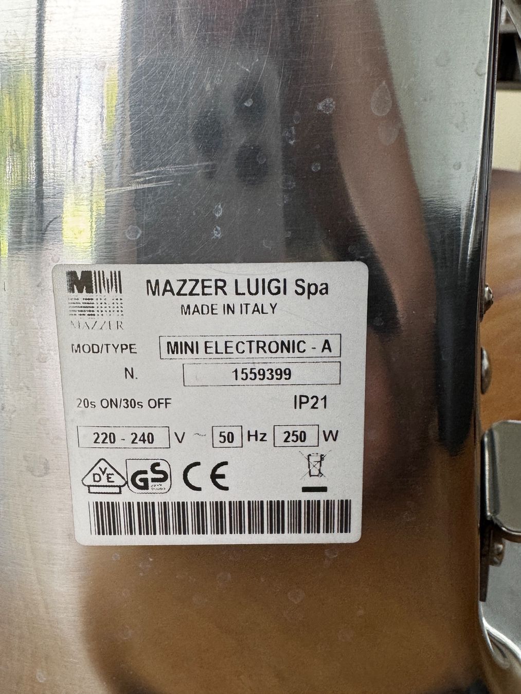 Mazzer Elettrodomestici da cucina: Mazzer Mini A Kaffemühle – Usato da Brüttisellen venduto da Safejudo 5