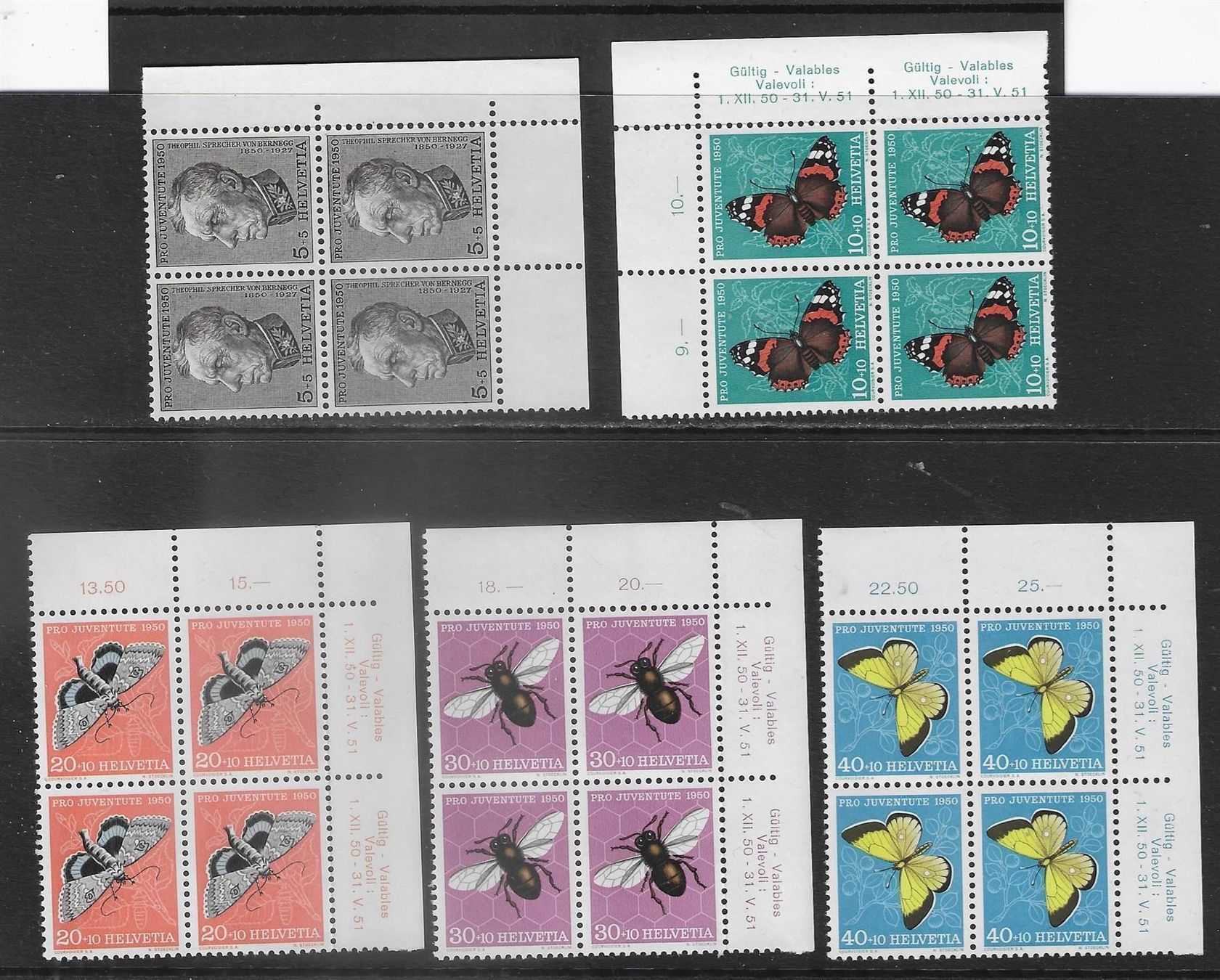 Tutti i francobolli: J133-J137 Mi. 550-554** MNH postfrisch – Nuovo e nell'imballaggio originale da Ettingen venduto da Kartenplanet