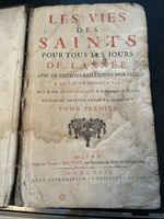 Altes Buch "Les Vies des Saints", 1741, Tome 1, guter Zustan
