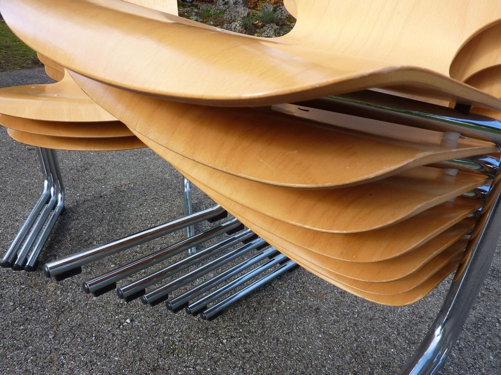 10 Stühle Freischwinger Stapelstühle Seminarstühle stapelbar 8
