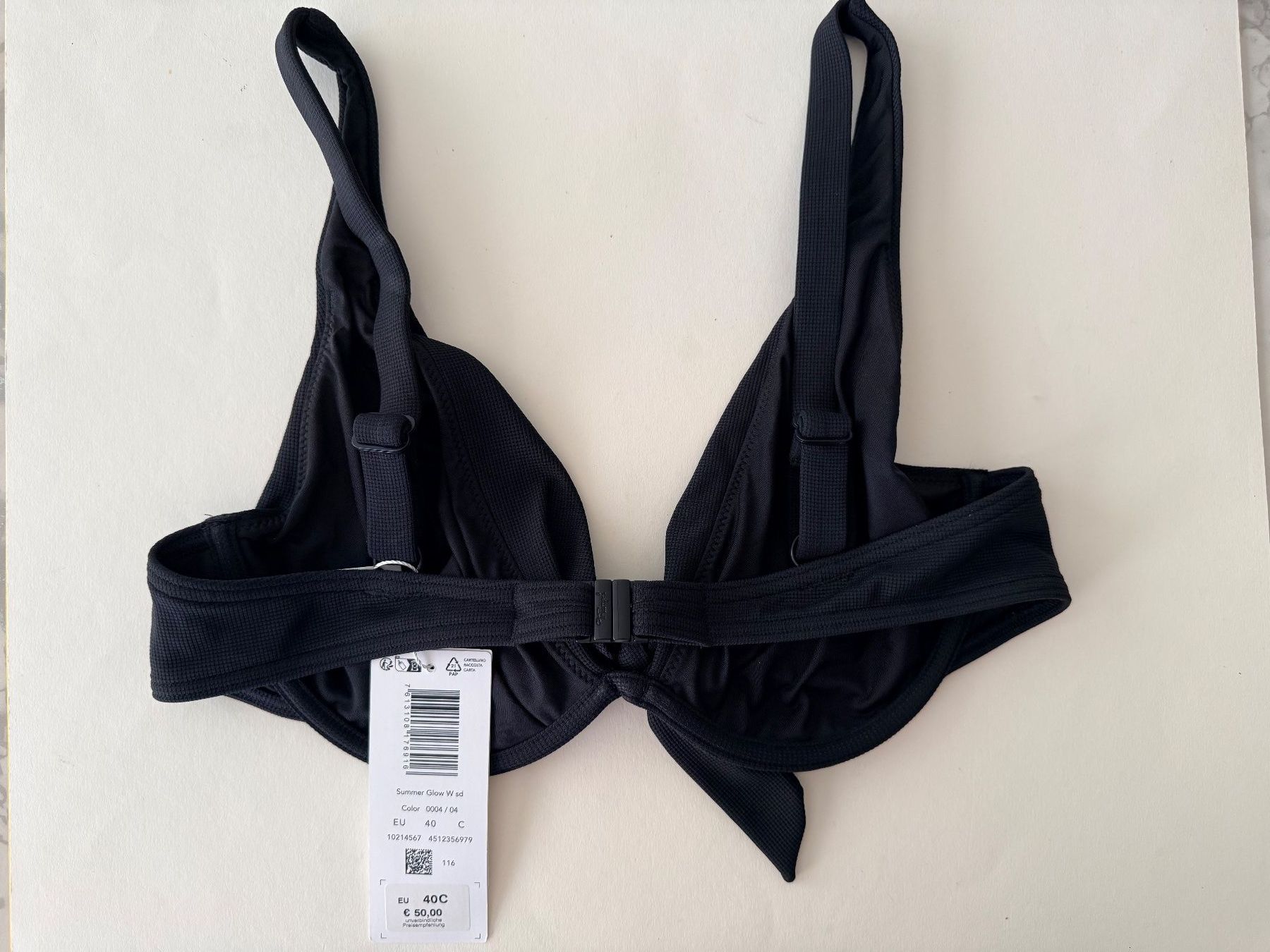 Triumph Costumi da bagno & Bikini: TRIUMPH, Bikini-Top SUMMER GLOW, Grösse 40C, Farbe Schwarz – Nuovo e nell'imballaggio originale da Rudolfstetten venduto da gst_g7xl 2