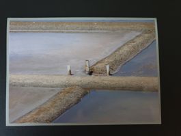 1 Karte / Motiv: Salzgärten auf der île de Re (handgemacht)