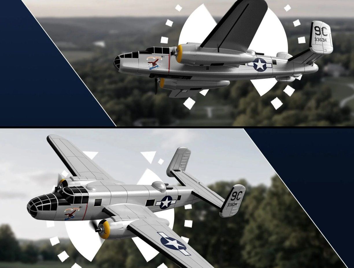 RC Modellbau: Volantex B-25 Mitchell - RTF Komplett-Set mit XPilot Gyro – Neu und originalverpackt aus Oberrüti von Veba-Trade 4