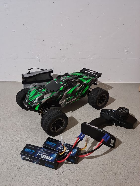 Telaio In Carbonio Color Grigio Per Traxxas Rustler 4X4 Ultimate &ndash; Supporto Motore E Batteria