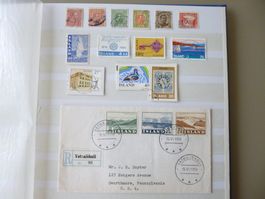 ISLAND - Lot ab alt - 1 Brief 1959 + 13 Marken gest.
