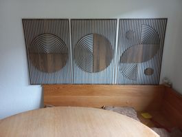 Holz Wanddeko, 3-teilig, Modernes Design, neu