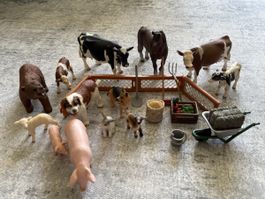 Schleich Bauernhof Set mit Tieren und Zubehör gebraucht