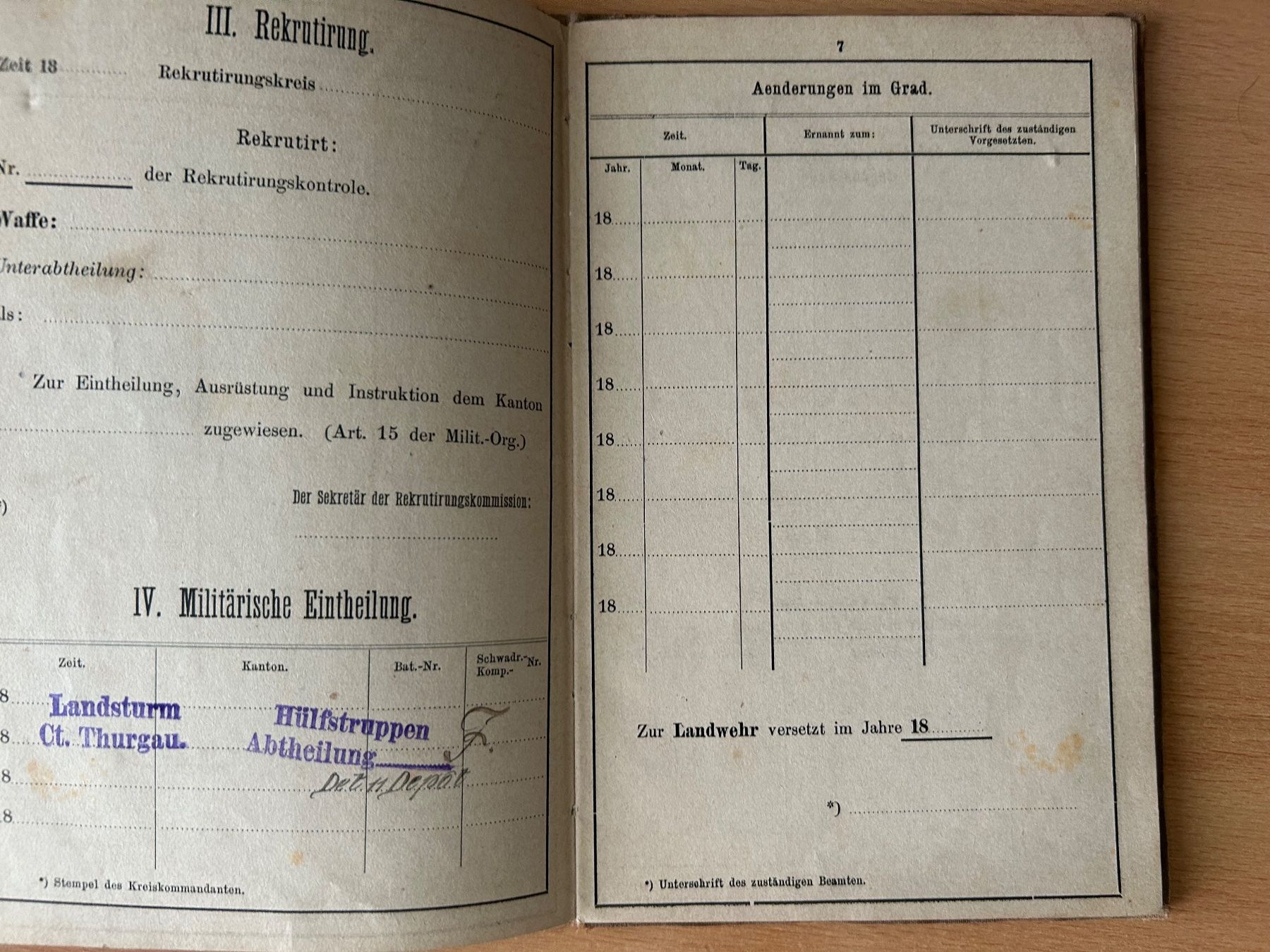 Libri: Dienstbüchlein Hülfstruppen Wehrmann Jg 1859 – Usato da Frasnacht venduto da Hegel55 3