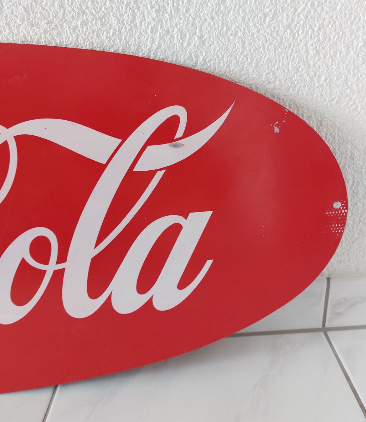 Coca-Cola Schilder: altes Blechschild Coca Cola 100 x 40 cm doppelseitig Plaque – Gebraucht aus Schenkon von Elbarto007 4