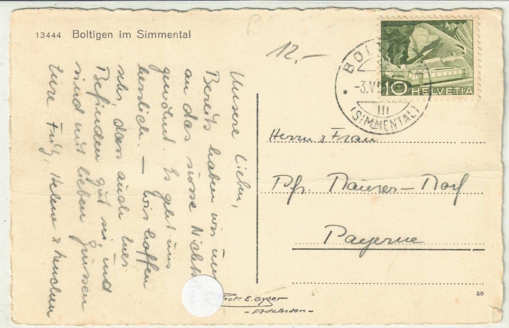 Cartoline postali: Boltigen im Simmental - Photo: E. Gyger – Difettoso da Ettingen venduto da Kartenplanet 1