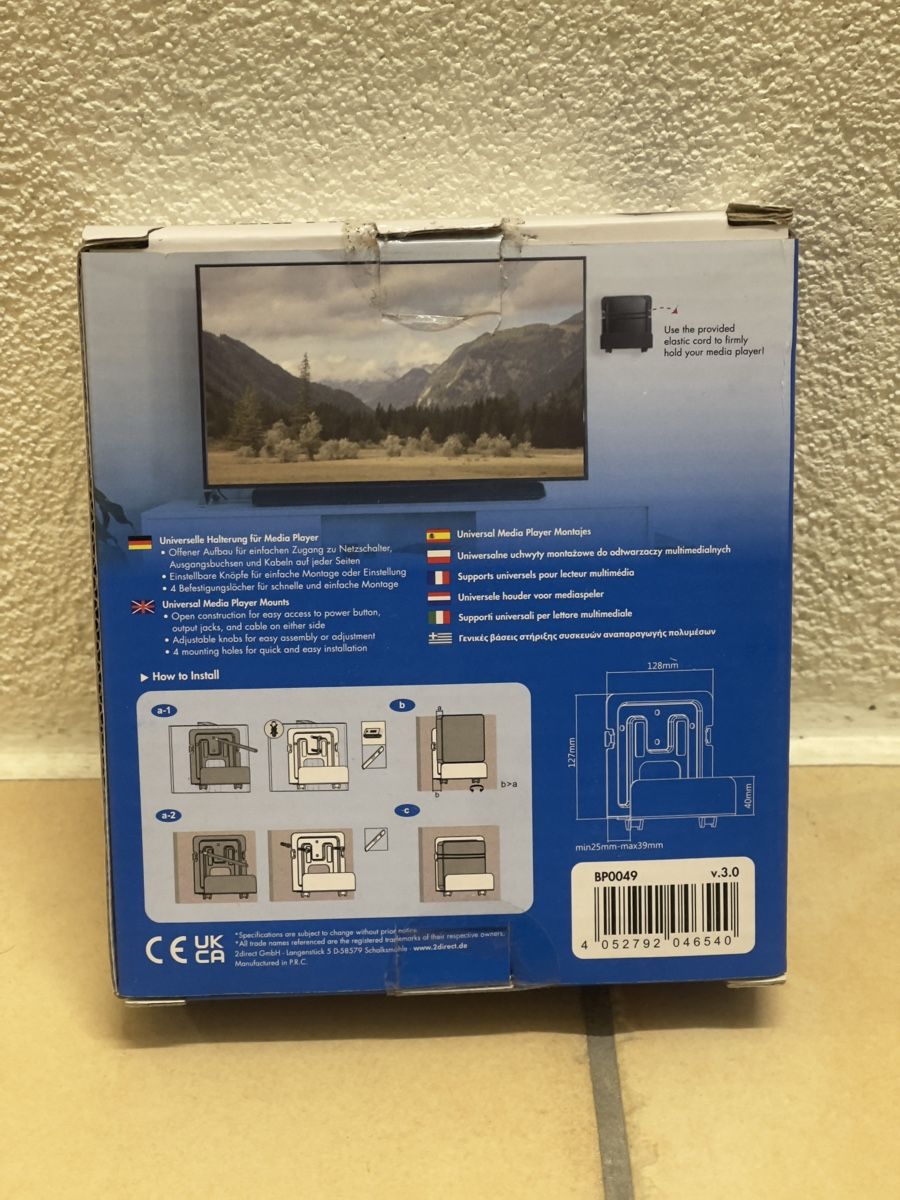 Supporti a parete: Support mural universel LogiLink pour lecteur multimédia – Nuovo e nell'imballaggio originale da Corminboeuf venduto da jcarita 1