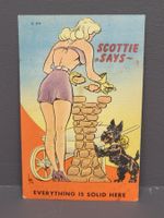 Vintage Postkarte "Scottie Says"