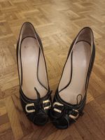 Elegante Bally High Heels Gr. 38.6 schwarz Leder