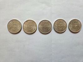 5 Franken Münze Schweiz 5Stk.3x1965 und 2x67 aus Silber
