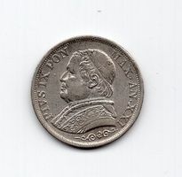 (444) Vatican, 1 Lira 1866, vz, Silber